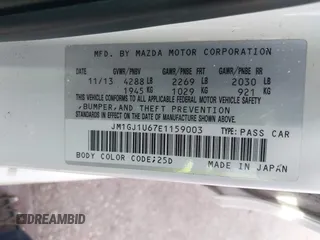 2014 Mazda 6 i Sport with VIN JM1GJ1U67E1159003, listed as a IAAI auction lot 41710750 with 200,522 mi miles. Bid and sale history available at carsss.com. Image 9.
