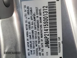 2005 Honda S2000 с VIN JHMAP21415S001312, выставлен на аукционе Copart как лот 48214545 с пробегом 106 409 миль миль и Списание • Salvage title. История ставок и продаж доступна на DreamBid. Изображение 13.
