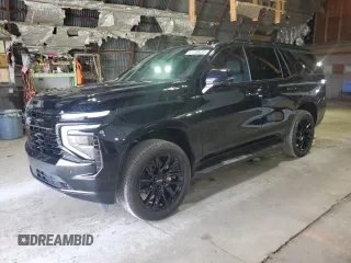 2025 Chevrolet Tahoe z VIN 1GNS6RRD1SR108439, wystawiony jako Copart lot #61190435 z przebiegiem 5 470 mil mil oraz Szkoda całkowita • Salvage title. Historia ofert i sprzedaży dostępna na DreamBid. Obrazek 1.