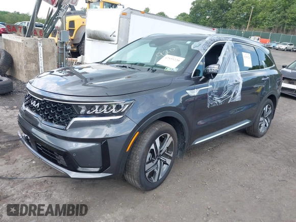 2023 Kia Sorento EX with VIN KNDRHDLG9P5159354, listed as a IAAI auction lot 42559220 with 34,733 mi miles and . Bid and sale history available at DreamBid. Image 2.