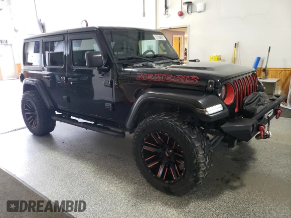 2020 Jeep Wrangler Unlimited Sahara z VIN 1C4HJXEN8LW118599, wystawiony jako Copart lot #60687535 z przebiegiem 74 824 mil mil oraz Czysty tytuł • Clean title. Historia ofert i sprzedaży dostępna na DreamBid. Obrazek 4.