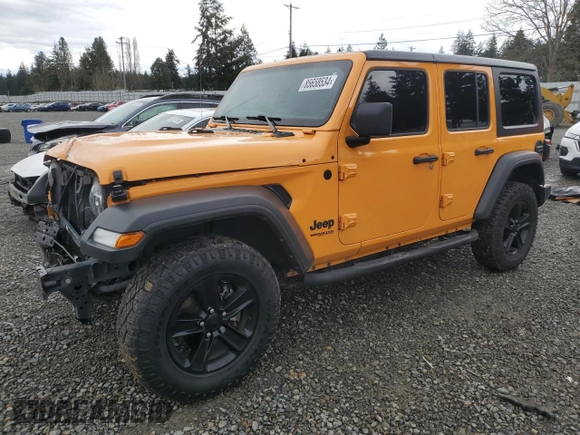 2021 Jeep Wrangler Unlimited Willys with VIN 1C4HJXDMXMW658305, listed as a Copart auction lot 85658534 with 65,653 mi miles and Salvage title. Bid and sale history available at DreamBid. Image 1.