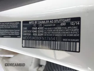 2015 Mercedes-Benz CLA 250 with VIN WDDSJ4EB0FN176541, listed as a IAAI auction lot 41870633 with 105,977 mi miles and . Bid and sale history available at DreamBid. Image 9.
