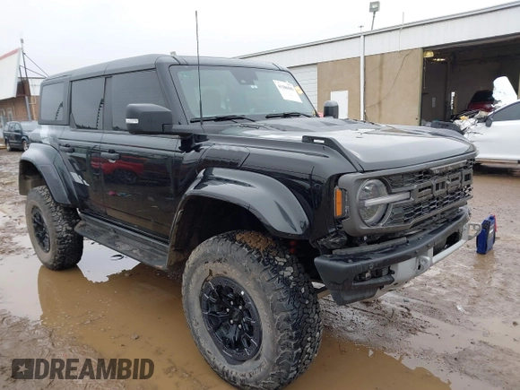 2023 Ford Bronco Raptor with VIN 1FMEE5JR2PLB77882, listed as a IAAI auction lot 41386503 with 19,318 mi miles. Bid and sale history available at carsss.com. Image 1.
