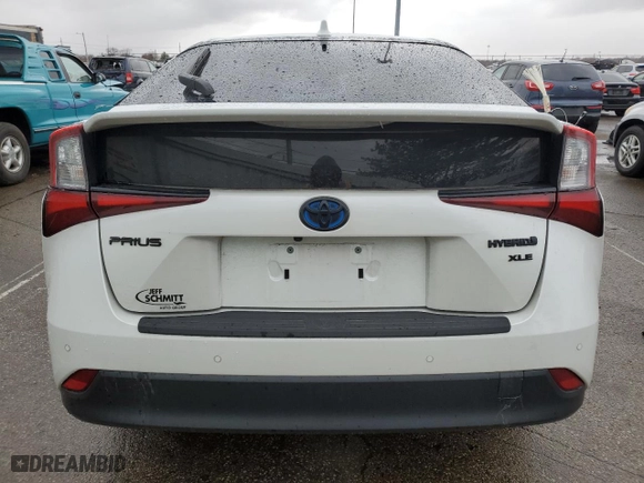 2021 Toyota Prius L Eco with VIN JTDKAMFU5M3129119, listed as a Copart auction lot 47732205 with 66,110 mi miles and Salvage Title. Bid and sale history available at carsss.com. Image 6.