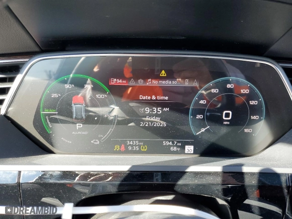 2024 Audi Q8 e-tron Premium Plus with VIN WA15AAGE2RB053630, listed as a Copart auction lot 46319655 with 3,435 mi miles and Salvage Title. Bid and sale history available at carsss.com. Image 9.