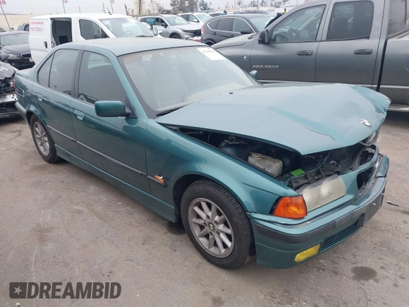 1998 BMW 3 Series 318iA with VIN WBACC0320WEK26338, listed as a IAAI auction lot 41187823 with 145,250 mi miles. Bid and sale history available at carsss.com. Image 1.