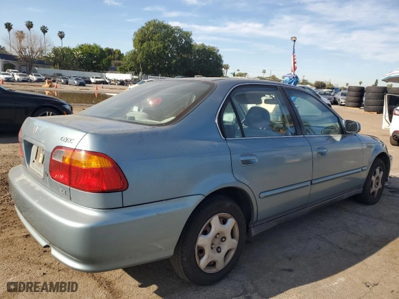 2000 Honda Civic EX with VIN 1HGEJ8649YL045994, listed as a Copart auction lot 50049695 with 119,083 mi miles and Salvage Title. Bid and sale history available at carsss.com. Image 3.