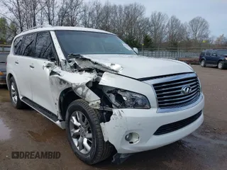 2011 Infiniti QX56 8-passenger with VIN JN8AZ2NC7B9303157, listed as a IAAI auction lot 41779906 with 198,759 mi miles. Bid and sale history available at carsss.com. Image 1.