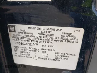 2002 GMC Envoy SLT with VIN 1GKDS13S522214475, listed as a IAAI auction lot 40580711 with 1 mi miles. Bid and sale history available at carsss.com. Image 9.
