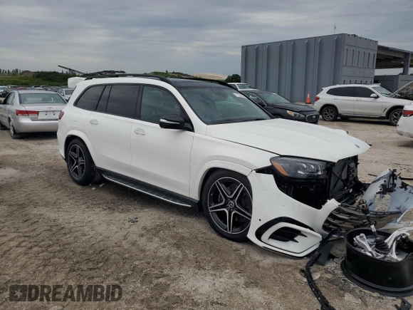 2024 Mercedes-Benz GLS 450 with VIN 4JGFF5KE8RB270203, listed as a Copart auction lot 71734394 with 27 mi miles and Salvage Title. Bid and sale history available at DreamBid. Image 4.
