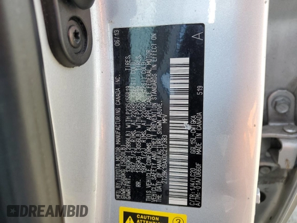 2013 Lexus RX 350 with VIN 2T2BK1BAXDC217383, listed as a Copart auction lot 52946935 with 112,867 mi miles and Salvage title. Bid and sale history available at DreamBid. Image 13.