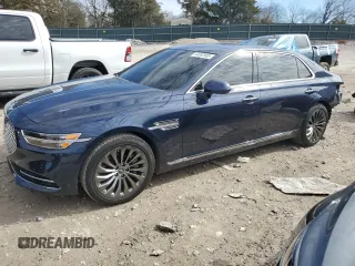 2020 Genesis G90 3.3T Premium with VIN KMTF34PA2LU075787, listed as a Copart auction lot 44692985 with 39,760 mi miles and Salvage Title. Bid and sale history available at carsss.com. Image 1.