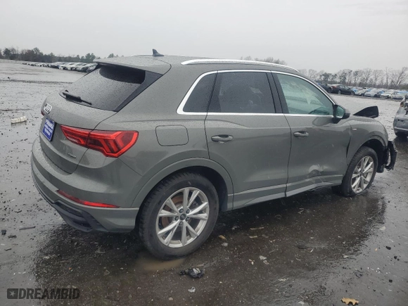 2023 Audi Q3 S line Premium with VIN WA1DECF33P1124378, listed as a Copart auction lot 50222965 with 37,618 mi miles and Salvage Title. Bid and sale history available at carsss.com. Image 3.