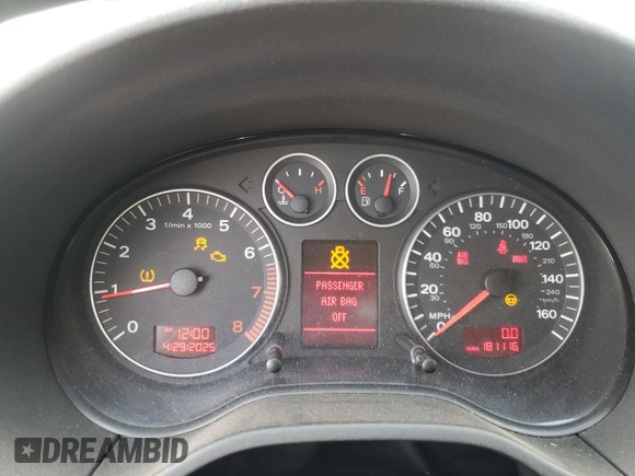 2008 Audi A3 z VIN WAUNF78P48A023749, wystawiony jako Copart lot #57071525 z przebiegiem 181 116 mil mil oraz Szkoda całkowita • Salvage title. Historia ofert i sprzedaży dostępna na DreamBid. Obrazek 9.