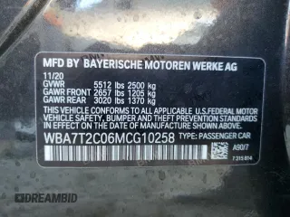 2021 BMW 7 Series 740i z VIN WBA7T2C06MCG10258, wystawiony jako Copart lot #43330265 z przebiegiem 37 938 mil mil oraz Nie do naprawy • Non repairable. Historia ofert i sprzedaży dostępna na DreamBid. Obrazek 12.