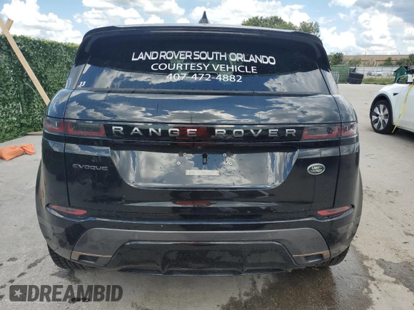 2023 Land Rover Range Rover Evoque Dynamic SE with VIN SALZL2FX5PH222455, listed as a Copart auction lot 60497634 with 8,831 mi miles and Non Repairable. Bid and sale history available at carsss.com. Image 6.