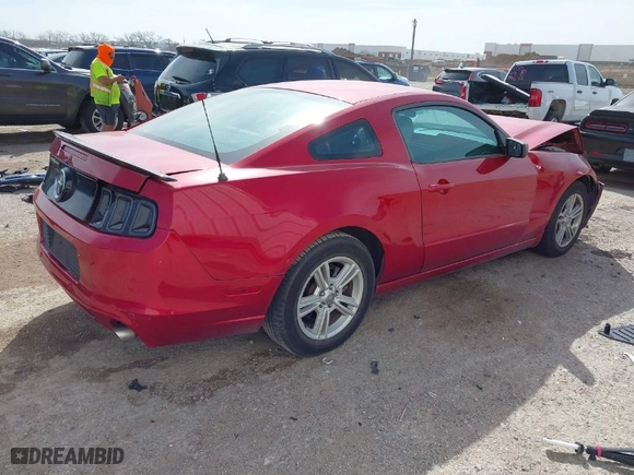 2013 Ford Mustang V6 with VIN 1ZVBP8AM9D5254770, listed as a IAAI auction lot 41828023 with 97,926 mi miles. Bid and sale history available at carsss.com. Image 4.