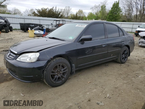 2001 Honda Civic EX with VIN 2HGES26701H538731, listed as a Copart auction lot 53676645 with 122,773 mi miles and Clean Title. Bid and sale history available at carsss.com. Image 1.
