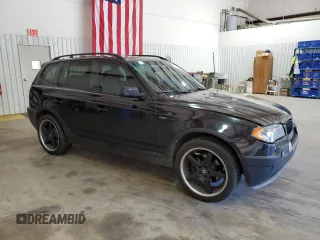 2005 BMW X3 2.5i with VIN WBXPA73495WC47255, listed as a Copart auction lot 80141924 with 156,285 mi miles and Salvage Title. Bid and sale history available at carsss.com. Image 4.