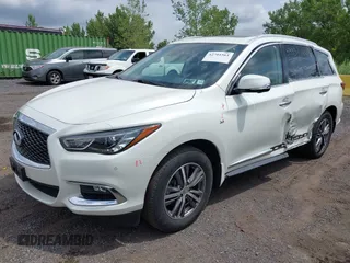 2020 Infiniti QX60 Luxe with VIN 5N1DL0MM2LC506031, listed as a IAAI auction lot 42701561 with 31,424 mi miles and . Bid and sale history available at DreamBid. Image 2.