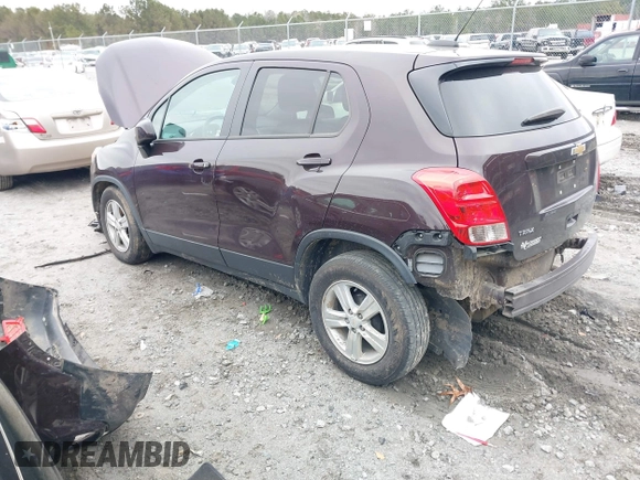 2020 Chevrolet Trax LS with VIN KL7CJKSB2LB349574, listed as a IAAI auction lot 41380404 with 36,855 mi miles. Bid and sale history available at carsss.com. Image 3.
