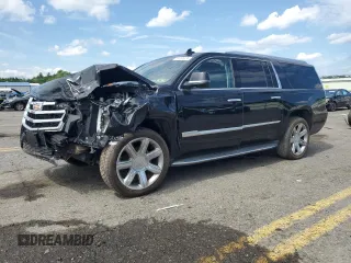 2018 Cadillac Escalade ESV Luxury with VIN 1GYS4HKJ7JR316066, listed as a Copart auction lot 64386035 with 87,582 mi miles and Salvage title. Bid and sale history available at DreamBid. Image 1.