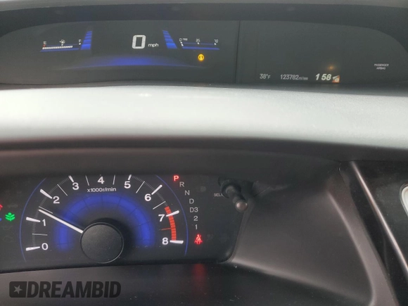 2013 Honda Civic Cpe EX with VIN 2HGFG3B8XDH511096, listed as a Copart auction lot 52083355 with 123,782 mi miles and Salvage Title. Bid and sale history available at carsss.com. Image 9.
