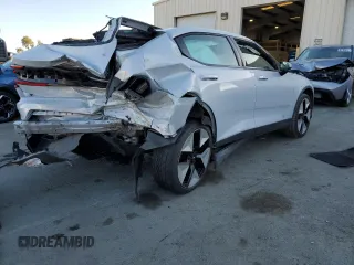 2023 Polestar 2 with VIN YSMEG3KA6PL141886, listed as a Copart auction lot 74600664 with 61,588 mi miles and Salvage Title. Bid and sale history available at carsss.com. Image 3.