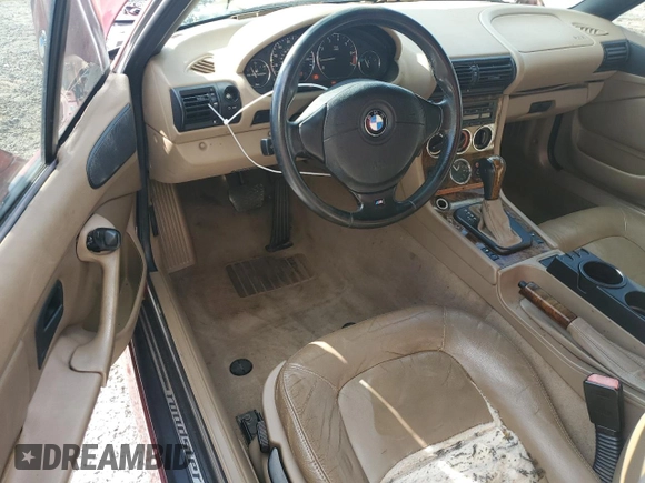 2001 BMW Z3 2.5 z VIN WBACN33401LM03049, wystawiony jako Copart lot #44110745 z przebiegiem 187 968 mil mil oraz Szkody całkowita. Historia ofert i sprzedaży dostępna na DreamBid. Obrazek 8.