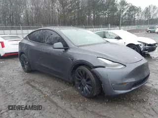 2022 Tesla Model Y Performance with VIN 7SAYGDEF1NF379167, listed as a IAAI auction lot 41429842 with 86,582 mi miles and . Bid and sale history available at DreamBid. Image 1.