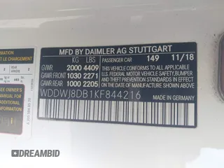 2019 Mercedes-Benz C 300 с VIN WDDWJ8DB1KF844216, выставлен на аукционе IAAI как лот 41824556 с пробегом 104 530 миль миль и . История ставок и продаж доступна на DreamBid. Изображение 9.