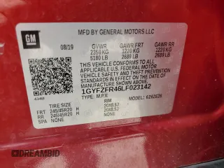 2020 Cadillac XT4 AWD Sport with VIN 1GYFZFR46LF023142, listed as a Copart auction lot 68239744 with 88,768 mi miles and Salvage title. Bid and sale history available at DreamBid. Image 13.