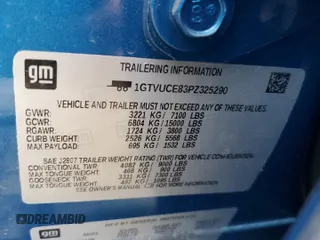 2023 GMC Sierra 1500 z VIN 1GTVUCE83PZ325290, wystawiony jako Copart lot #58227585 z przebiegiem 12 954 mil mil oraz Szkoda całkowita • Salvage title. Historia ofert i sprzedaży dostępna na DreamBid. Obrazek 12.