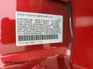 2021 Acura ILX with VIN 19UDE2F31MA001658, listed as a Copart auction lot 49037115 with 82,932 mi miles and Salvage title. Bid and sale history available at DreamBid. Image 13.