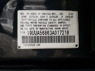 2003 Acura TL Type S with VIN 19UUA56863A017216, listed as a Copart auction lot 46804045 with 207,769 mi miles and Salvage Title. Bid and sale history available at carsss.com. Image 12.
