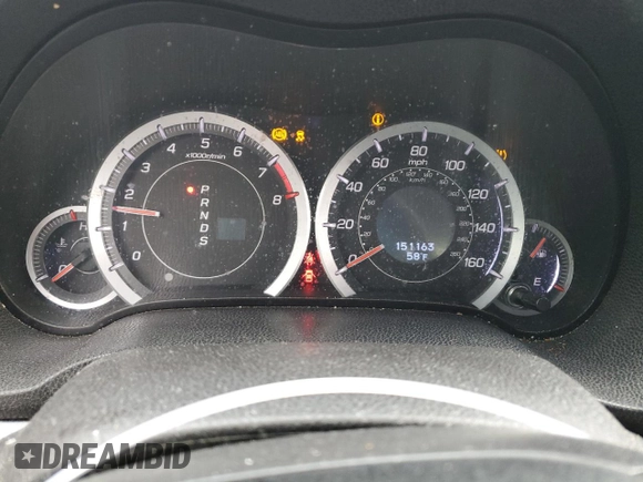 2012 Acura TSX Tech Pkg with VIN JH4CU2F60CC028035, listed as a Copart auction lot 46460665 with 151,163 mi miles and Salvage Title. Bid and sale history available at carsss.com. Image 9.