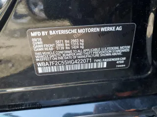 2017 BMW 7 Series ALPINA B7 xDrive with VIN WBA7F2C55HG422071, listed as a Copart auction lot 79205134 with 39,856 mi miles and Salvage title. Bid and sale history available at DreamBid. Image 12.