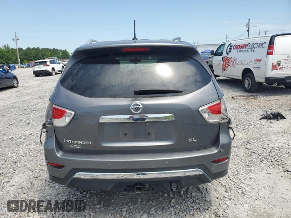 2016 Nissan Pathfinder Platinum with VIN 5N1AR2MN1GC664369, listed as a Copart auction lot 57690535 with 103,916 mi miles and Salvage title. Bid and sale history available at DreamBid. Image 6.