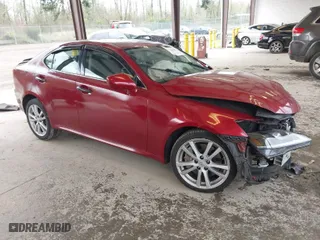 2006 Lexus IS 350 Auto with VIN JTHBE262965001737, listed as a IAAI auction lot 42015015 with 221,060 mi miles. Bid and sale history available at carsss.com. Image 1.