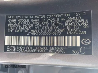 2013 Lexus ES 250 с VIN JTHBK1GG3D2040870, выставлен на аукционе IAAI как лот 42497562 с пробегом 89 929 миль миль и . История ставок и продаж доступна на DreamBid. Изображение 9.