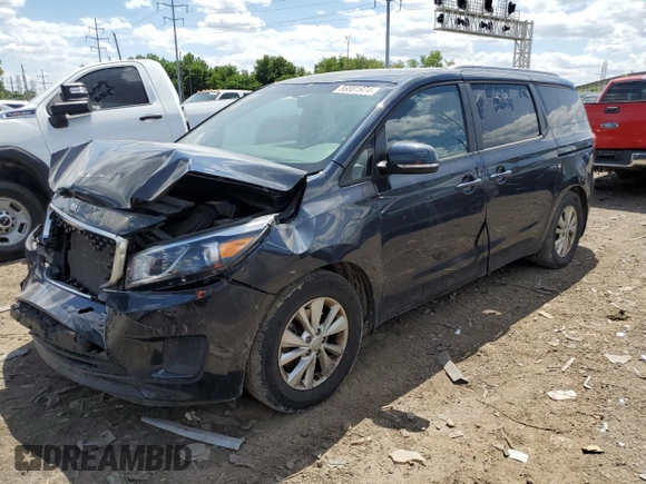 2016 Kia Sedona LX with VIN KNDMB5C10G6134592, listed as a Copart auction lot 56881974 with 137,797 mi miles and Salvage Title. Bid and sale history available at carsss.com. Image 1.