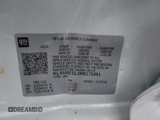 2024 Buick Encore GX Sport Touring with VIN KL4AMESL2RB178081, listed as a IAAI auction lot 42495464 with 5,094 mi miles and . Bid and sale history available at DreamBid. Image 9.