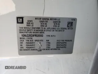 2015 Chevrolet Tahoe Commercial with VIN 1GNLC2EC9FR526562, listed as a Copart auction lot 60940365 with 115,346 mi miles and Salvage title. Bid and sale history available at DreamBid. Image 14.
