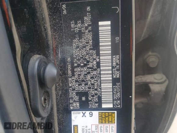 2006 Toyota Highlander z VIN JTEGP21A960121966, wystawiony jako Copart lot #58623015 z przebiegiem 193 656 mil mil oraz Czysty tytuł • Clean title. Historia ofert i sprzedaży dostępna na DreamBid. Obrazek 13.