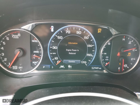 2022 Chevrolet Traverse Premier with VIN 1GNEVKKW4NJ127170, listed as a Copart auction lot 72755974 with 52,949 mi miles and Salvage Title. Bid and sale history available at carsss.com. Image 9.