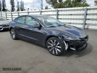 2024 Tesla Model 3 Long Range with VIN 5YJ3E1EB8RF868583, listed as a Copart auction lot 44813275 with 6,805 mi miles and Salvage Title. Bid and sale history available at carsss.com. Image 4.