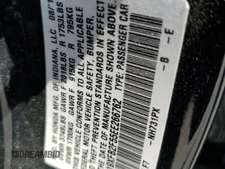 2014 Honda Civic LX z VIN 19XFB2F55EE266762, wystawiony jako Copart lot #56137175 z przebiegiem 147 026 mil mil oraz Szkoda całkowita • Salvage title. Historia ofert i sprzedaży dostępna na DreamBid. Obrazek 13.