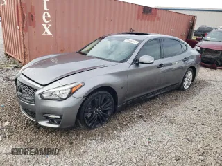 2018 Infiniti Q70 Luxe with VIN JN1BY1PP6JM330555, listed as a Copart auction lot 59846424 with 55,438 mi miles and Salvage title. Bid and sale history available at DreamBid. Image 1.