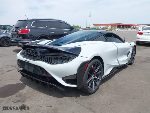 2021 McLaren 765LT with VIN SBM14RCA3MW765344, listed as a IAAI auction lot 40934179 with 10,900 mi miles. Bid and sale history available at carsss.com. Image 4.